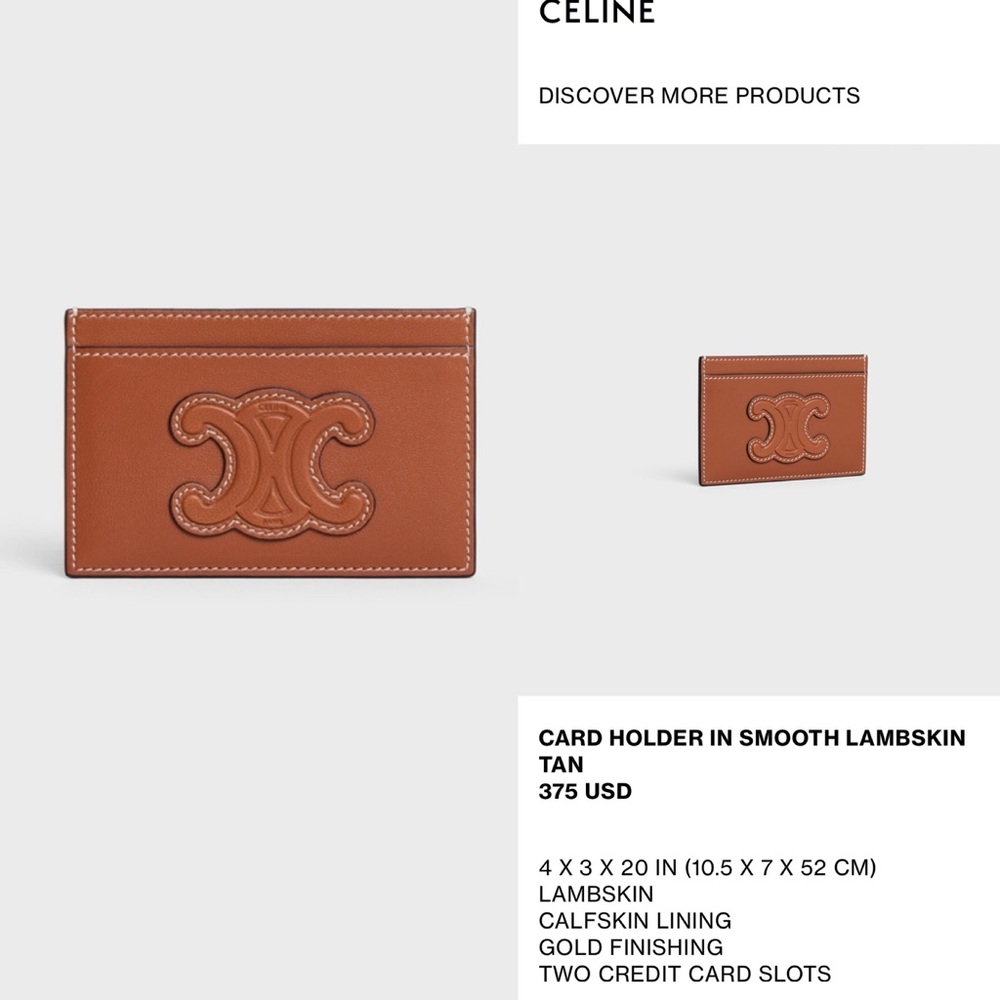 CELINE CARD HOLDER IN SMOOTH LAMBSKIN
TAN